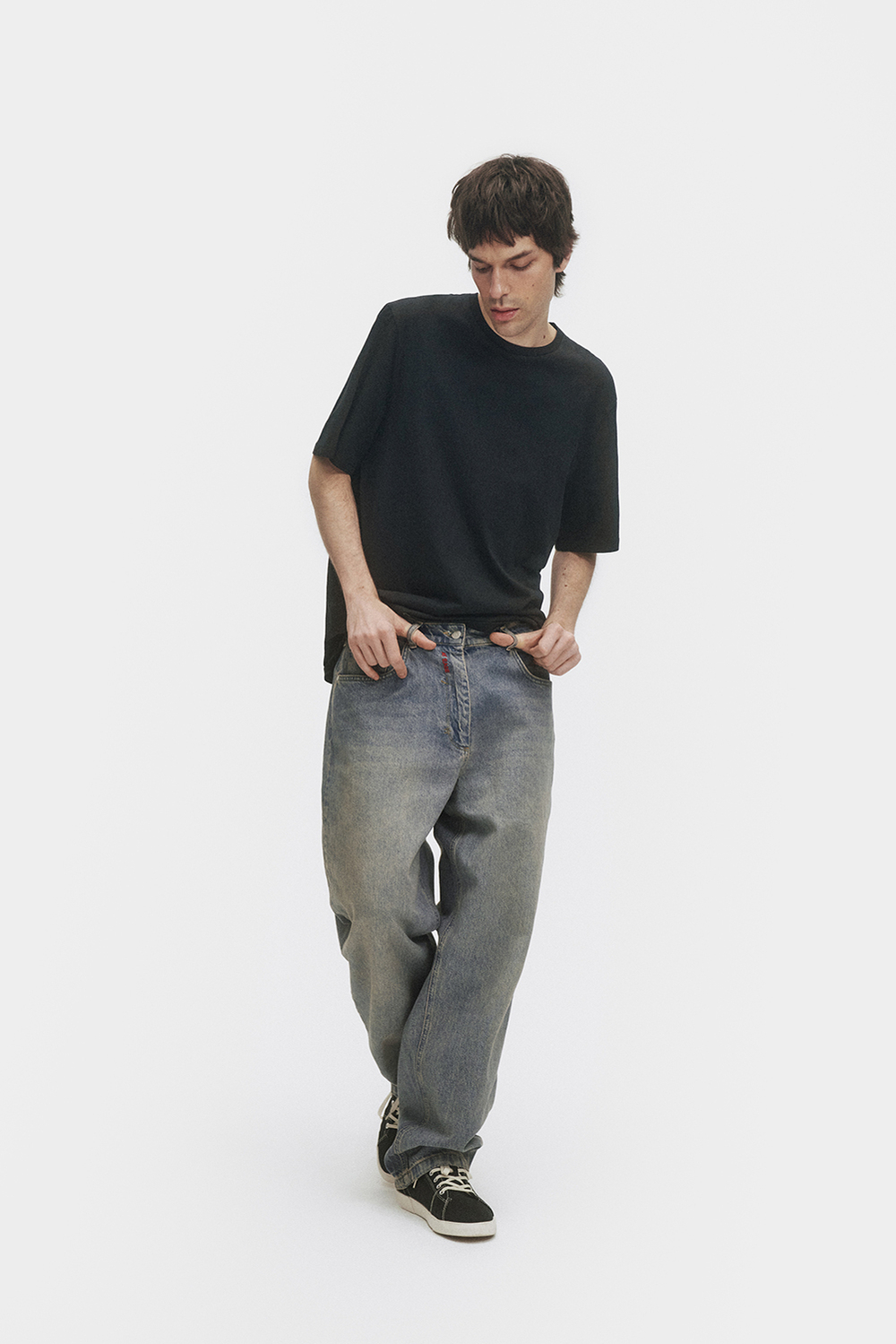 Джинсы широкие мужские Men Jeans Wide Dirty blue