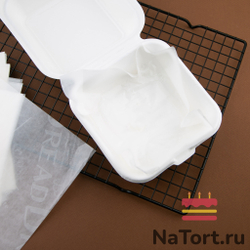 Бумага упаковочная для бенто-торта «Газета с белыми буквами» 18 х 18 см, 100 шт