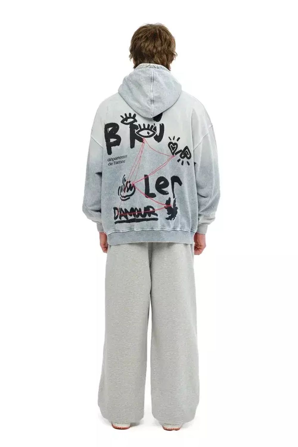 Худи Bruler d'Amour Garment Investigation серый