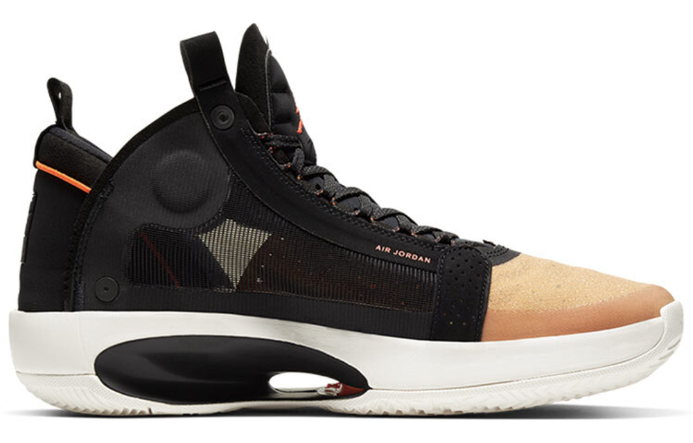 Jordan Air Jordan 34 "Amber Rise" mesh shock absorption, non-slip and wear-resistant mid-top actual combat basketball shoes men's coffee brown