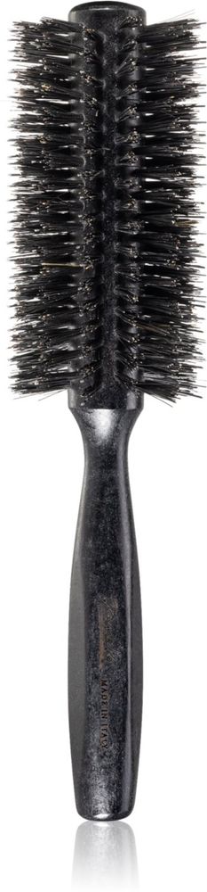 Janeke круглая щетка для волос с нейлоновыми волокнами и щетиной кабана Black Line Tumbled Wood Hairbrush Ø 55mm