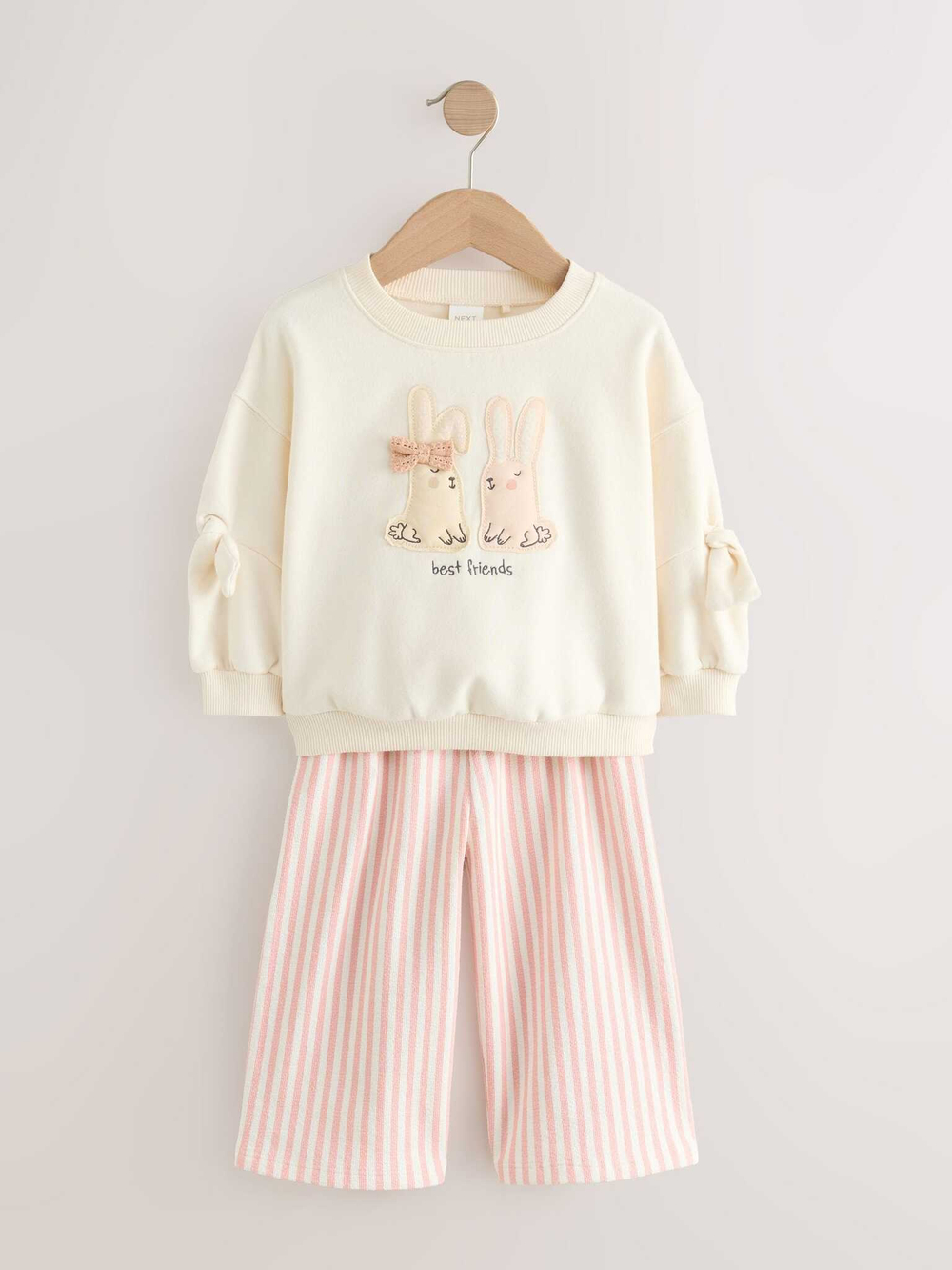 Толстовка и брюки в комплекте для девочки Next E54-938, Розовый, Молочный
