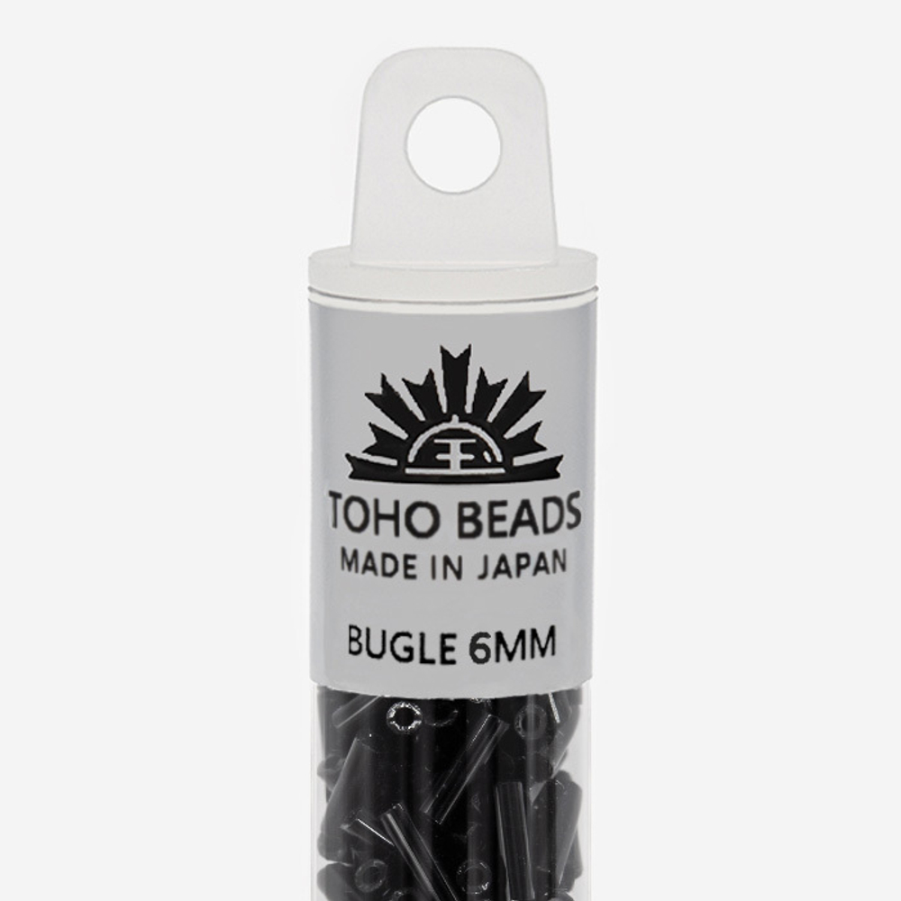 Японский бисер TOHO Bugle (стеклярус) 6mm (№49), непрозрачный глянцевый