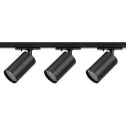 Комплект однофазной трековой системы ЭРА TR39-GU10-SET-3-1 BK под лампу GU10 черный | Комплекты трековой системы