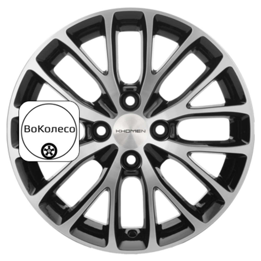 6x15/4x100 ET48 D54,1 KHW1506 (Rio/Solaris) Black-FP Khomen Wheels