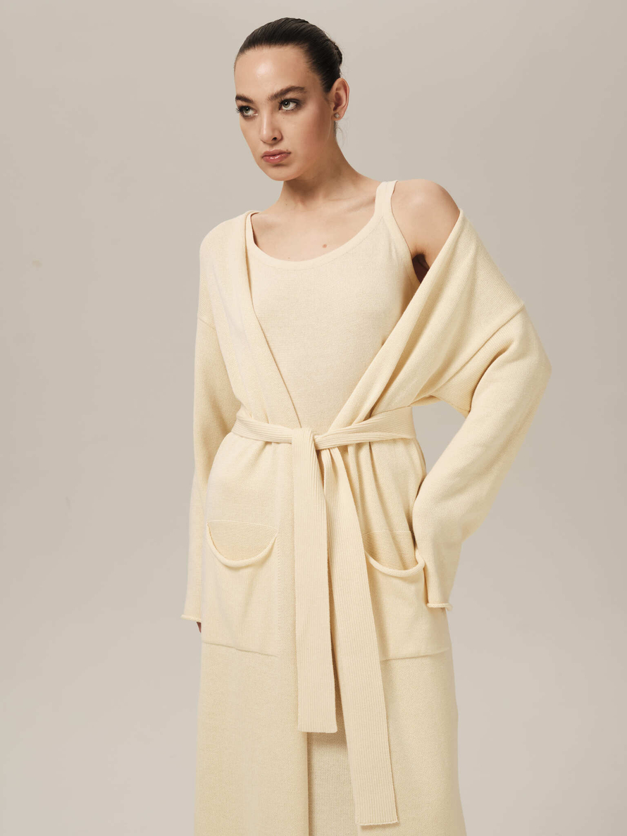 C0385-01 молочный L-XL/164 Кардиган dbr