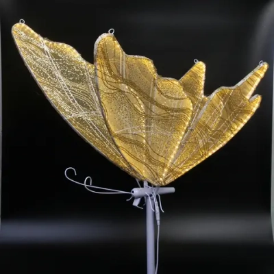 Фигура светодиодная «Волшебная Бабочка» на стойке h-1,94м, длина крыла 80 см, без движения,220v,Теплый белый