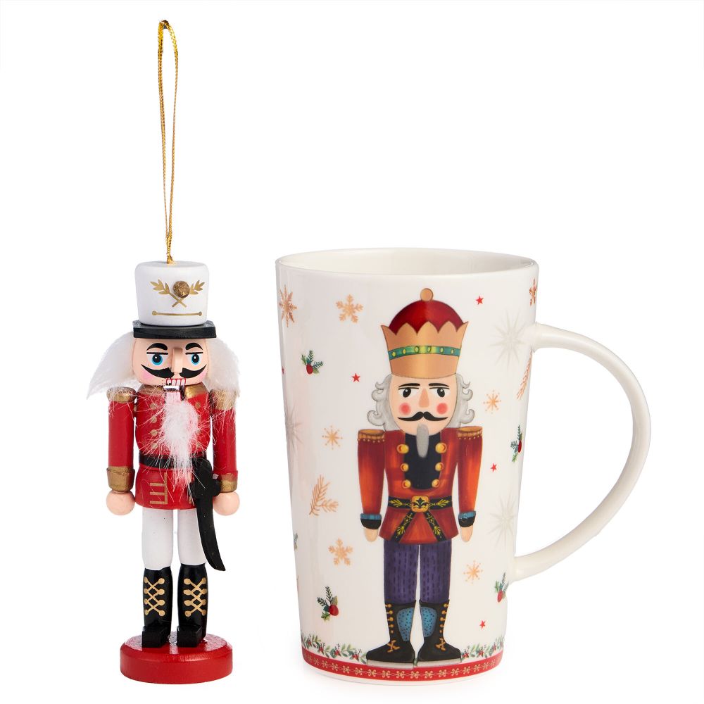 НАБОР ПОДАРОЧНЫЙ LEFARD "ЩЕЛКУНЧИК" (КРУЖКА 385 МЛ В КОМПЛЕКТЕ С ЁЛОЧНОЙ ИГРУШКОЙ)