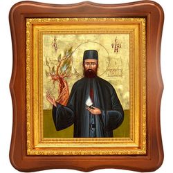 Ефрем Новый (Новоявленный), Новомакрийский, Неамакринский преподобномученик. Икона на холсте.