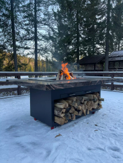Дровяной гриль-стол Elbrus Grill Монблан PRO 2160 (столешница 2800x1400 мм)