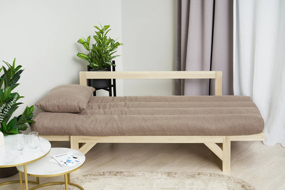 Диван кушетка Элиза, рогожка, светло-коричневый