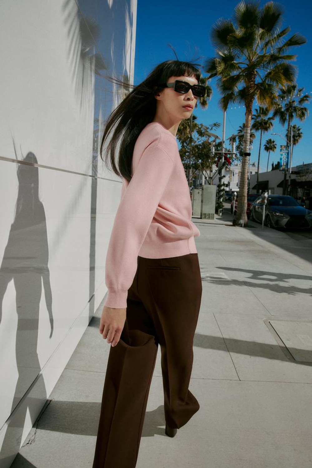 ZARA ОДНОТОННЫЙ СВИТЕР, РОЗОВЫЙ