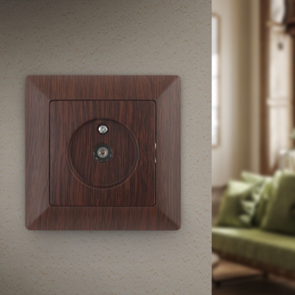 Розетка Intro Solo 4-301-10 TV одиночная, СУ, венге