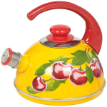 Чайник сталь, эмал, 2.5 л, свист, руч консоль, Рубин, жел, T04/25/16/28/H13