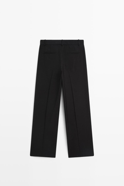 Massimo Dutti Свободные брюки прямого кроя, черный