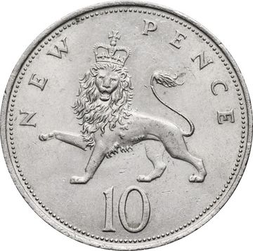 10 новых пенсов 1968-1981 Великобритания