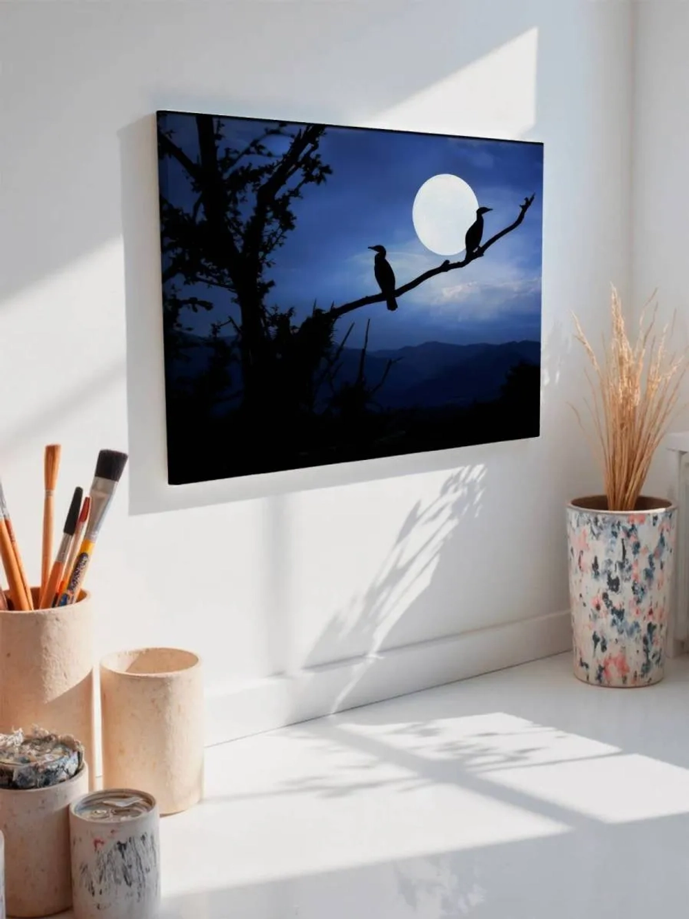 Картина на стену 40 X 50 Полнолуние и птицы