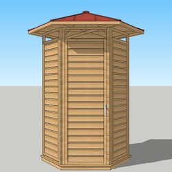 Уличная душевая кабина шестиугольная (с крышей) 250х150х150 см