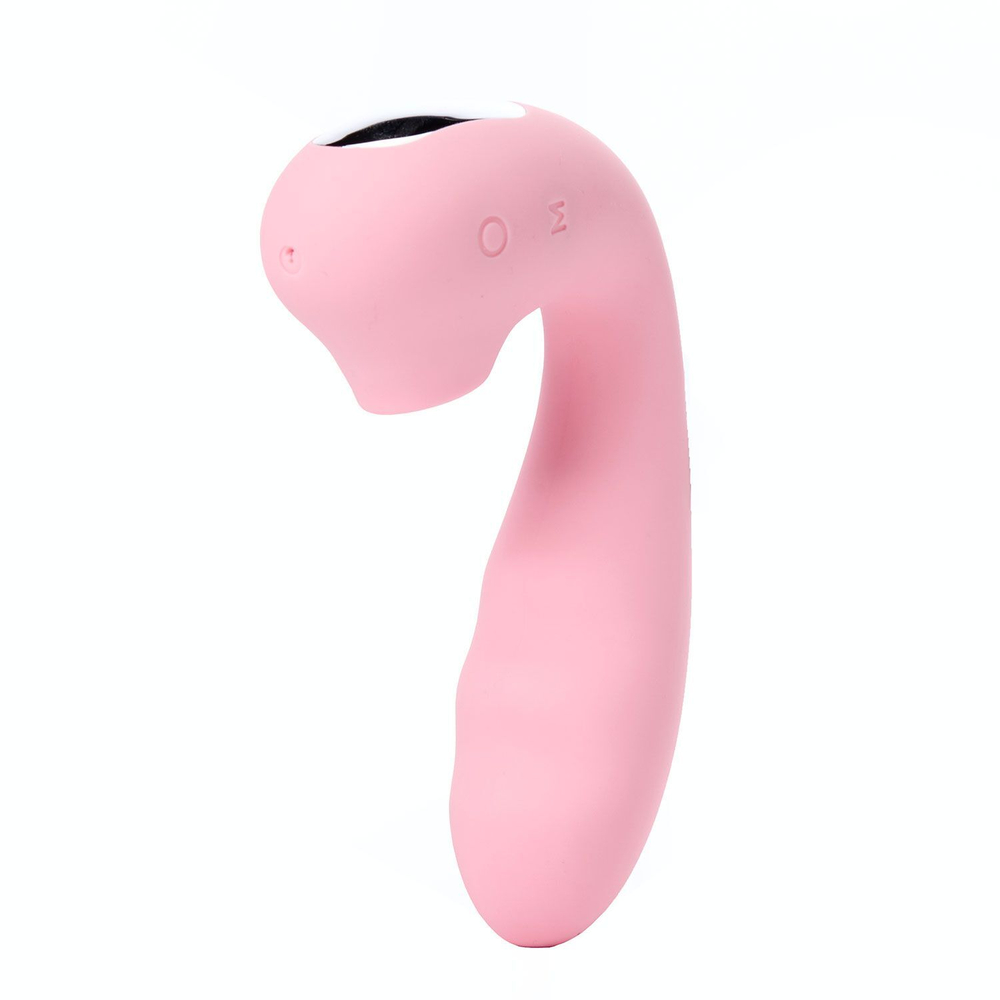 Розовый вибратор Tara с вакуумной стимуляцией и пультом ДУ (Цвет: розовый)