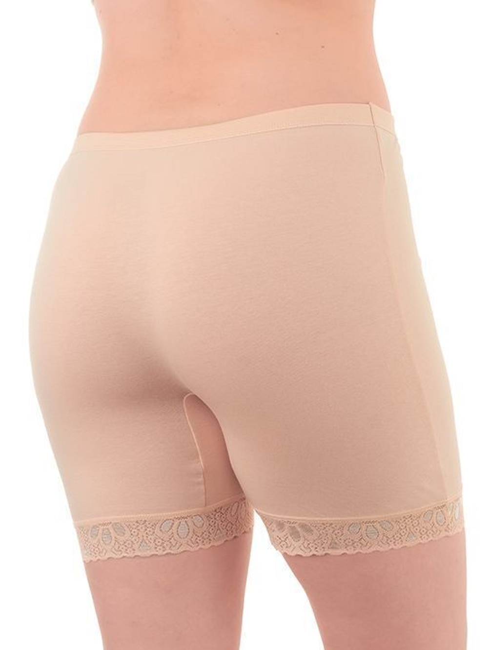 Панталоны из хлопка с эластичным кружевом по ноге (Размер: XXL) (Цвет: серый)