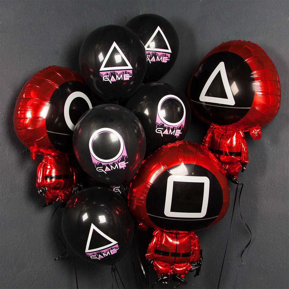 Шар (12''/30 см) Кальмаргейм, Игра в креветку, Черный, пастель, 2 ст 25 шт.