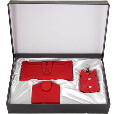 Женский подарочный набор кошелек зеркальце и брелок Barez Leather натуральная кожа Иран DS34.nw 976