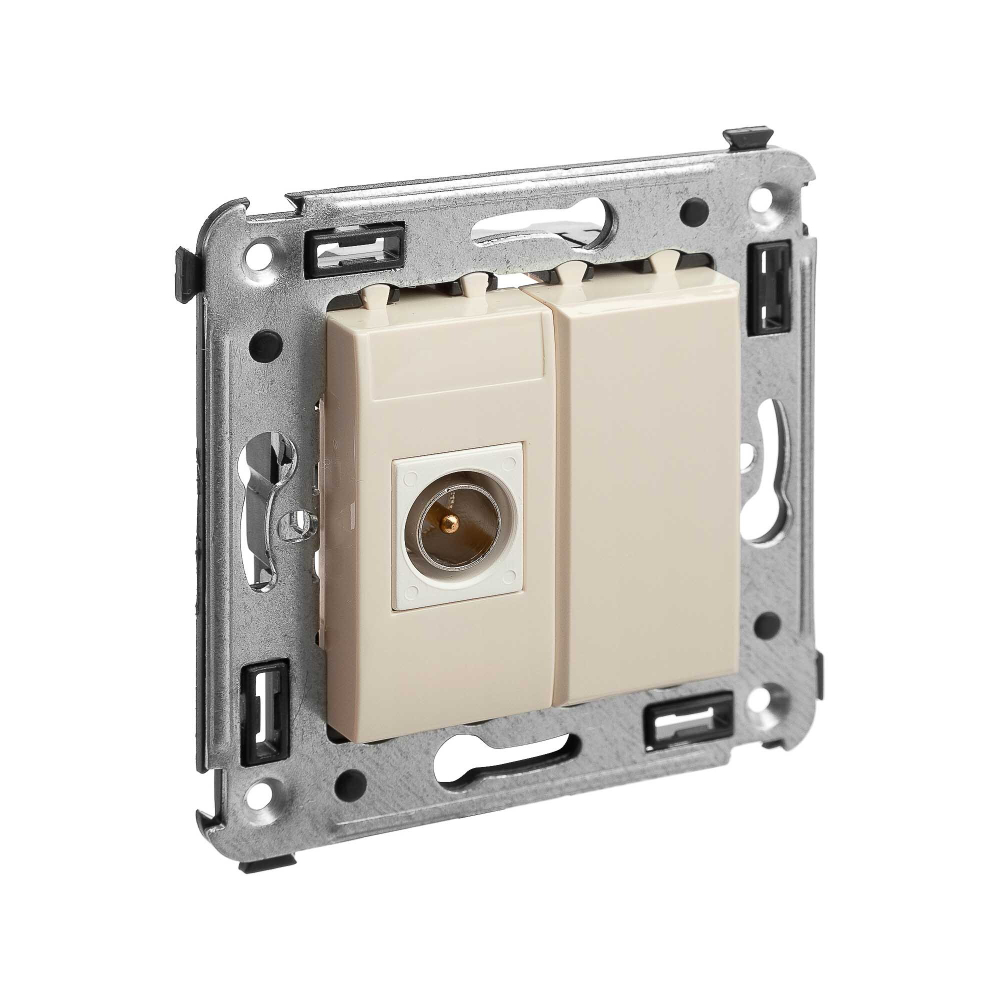 Розетка TV одиночная в стену, "Avanti", "Ванильная дымка"