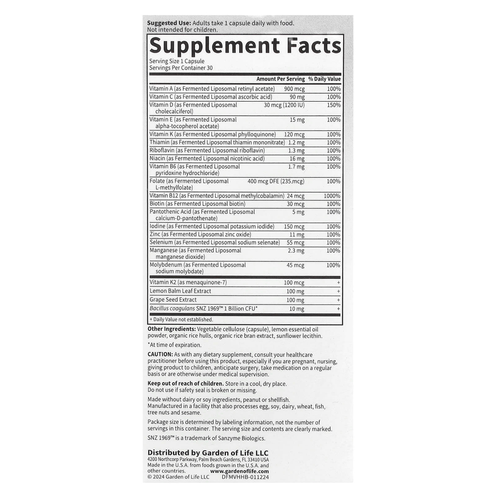 Garden of Life, Тереза Formated Multi +, Heart Health, 30 капсул