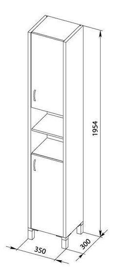 Шкаф-пенал для ванной Aquanet Донна 35 светлый дуб