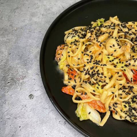 Удон с креветками