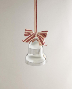 ZARA HOME ЕЛОЧНОЕ УКРАШЕНИЕ «КОЛОКОЛЬЧИК», СЕРЕБРЯНЫЙ