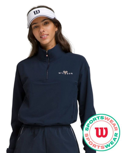 Женская Кофта теннисная Wilson Core Davenport Half Zip - небесный