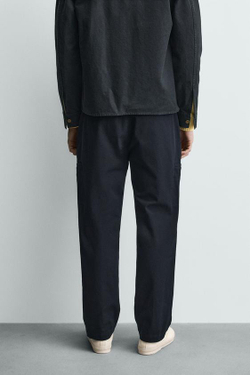 ZARA БРЮКИ КАРГО STRAIGHT FIT, МОРСКОЙ СИНИЙ