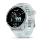 Умные часы Garmin Forerunner 570 - 42 мм Алюминий облачно-голубой с полупрозрачным ремешком белого/облачно голубого цвета