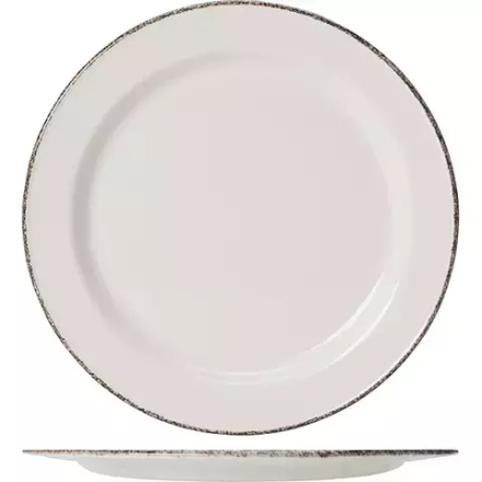 Тарелка «Браун Дэппл» мелкая фарфор D=27см белый,коричнев