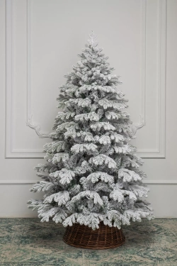 Искусственная елка Аляска заснеженная 180 см., 310 теплых белых LED ламп, литая+пвх, ЕлкиТорг (149180)