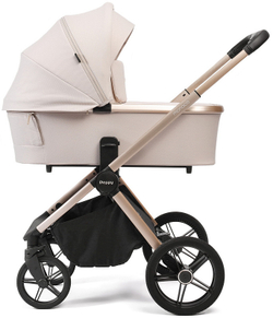 Детская коляска Peppy Monaco 3 в 1 с автокреслом Verona Beige Beige (бежевый), рама беж, шлифованный алюминий