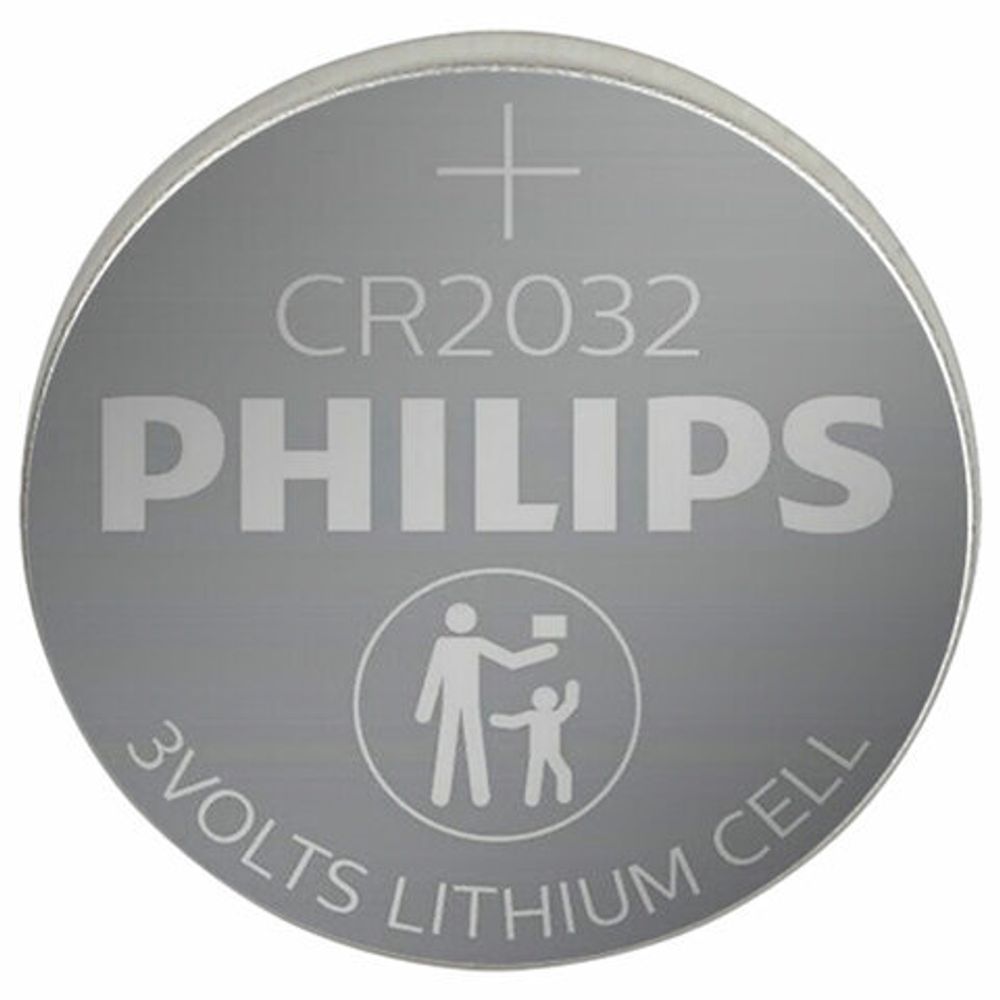Батарейки литиевые PHILIPS Lithium CR2032 "таблетки, дисковые, кнопочные" КОМПЛЕКТ 2 шт., блистер, Б0062716