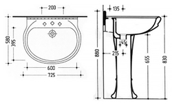 Пьедестал для раковины Migliore Gianeta ML.GNT-25.807.D1 декор золото