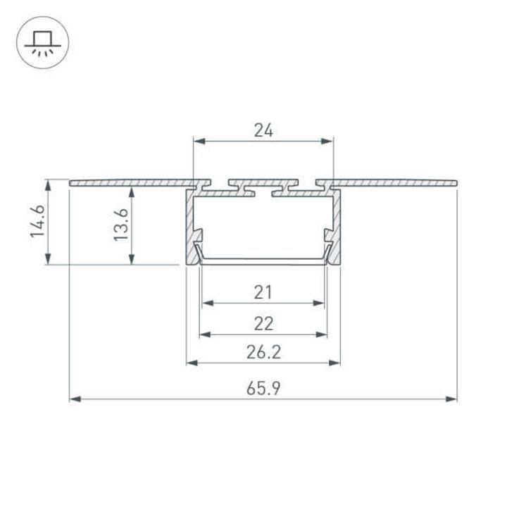 Профиль Arlight PLS-LOCK-H15-T-HIDE-2000 (ARL, Алюминий) 033688
