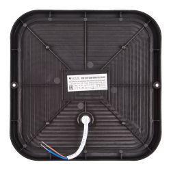 ULW-Q229 24W-4000K IP65 BLACK Светильник светодиодный влагозащищенный. Квадрат. Белый свет 4000K. 190×190×37мм. Корпус черный. ТМ Volpe