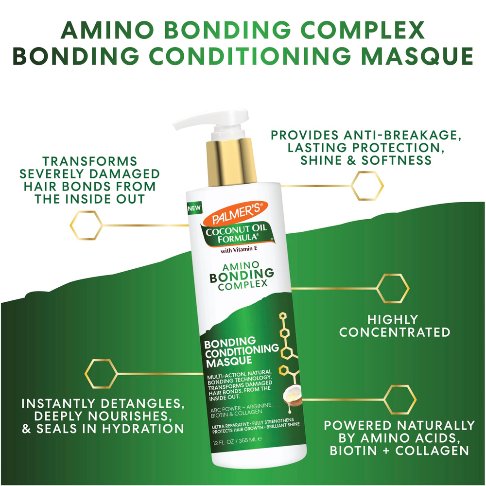Palmer's, Coconut Oil Formula® с витамином E, связывающий комплекс с аминокислотами, связывающая маска-кондиционер, 355 мл (12 жидк. унц.)