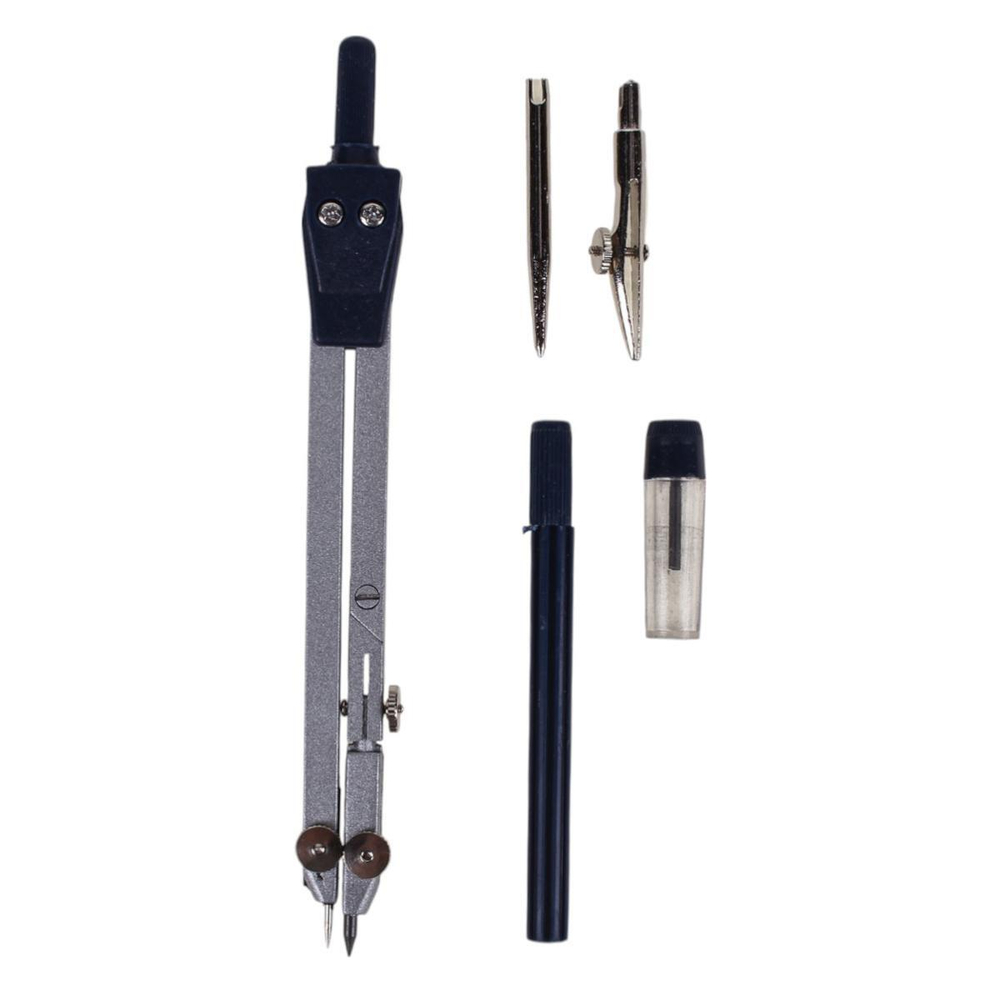 Готовальня 5 предм: циркуль,стержень графитовый,восьмиуг.столб,пласт.футляр