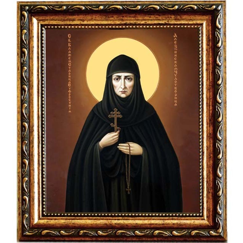 Евфросиния Полоцкая, преподобная игумения. Икона на холсте.