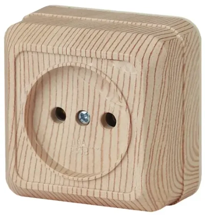 Розетка Intro Quadro 2-201-11 без заземления 2P 16А-250В IP20 открытой установки сосна