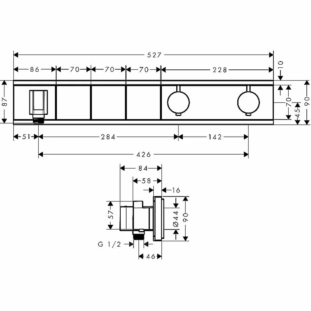 Смеситель для душа Hansgrohe RainSelect 15356600 черный/хром