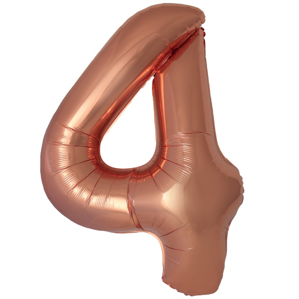 Шар фольгированный Цифра 4 101 см (Бронзовый)