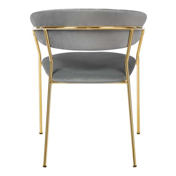 Стул Turin серый велюр с золотыми ножками