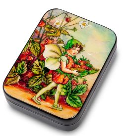 Народные промыслы ШК-40/ 5 Шкатулка «Земляника» исп. Силантьева