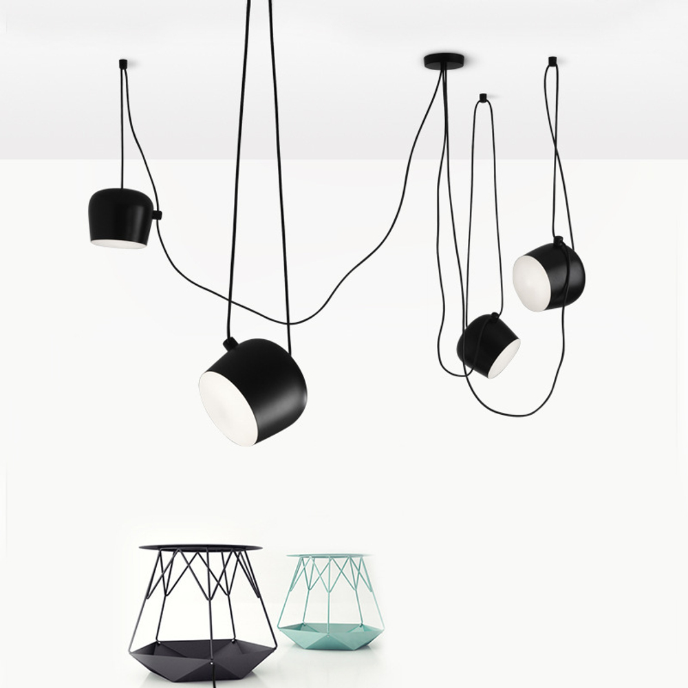 Pendant design lamp  AIM by Flos (1 lampshade ,  Black)